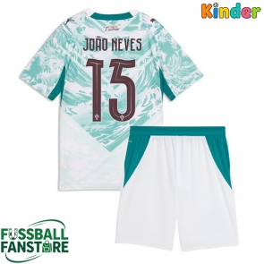 Portugal Joao Neves #15 Replik Auswärtstrikot Kinder WM 2026 Kurzarm (+ Kurze Hosen)